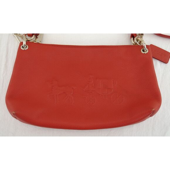 Coach Charley Crossbody Handbag | Orange Leather, F33521, Horse & Carriage - Picture 3 of 10